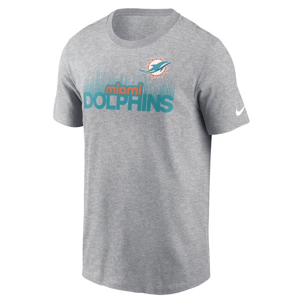 Men's Nike Heather Gray Miami Dolphins Local Essential T-Shirt NWT Size S - Picture 1 of 2